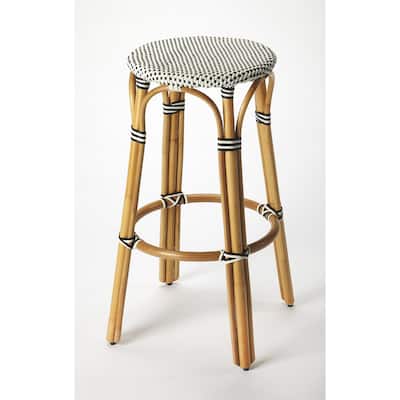 Tobias Rattan Round Bar Stool