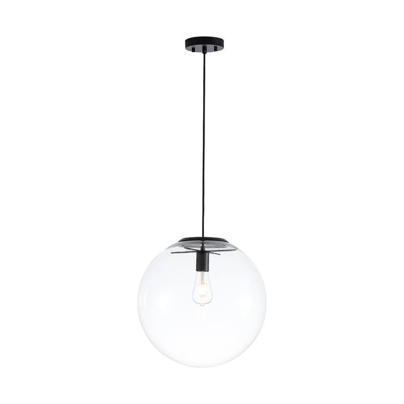 Minimalism Single-Light Clear Glass Globe Pendant - 15.7 in