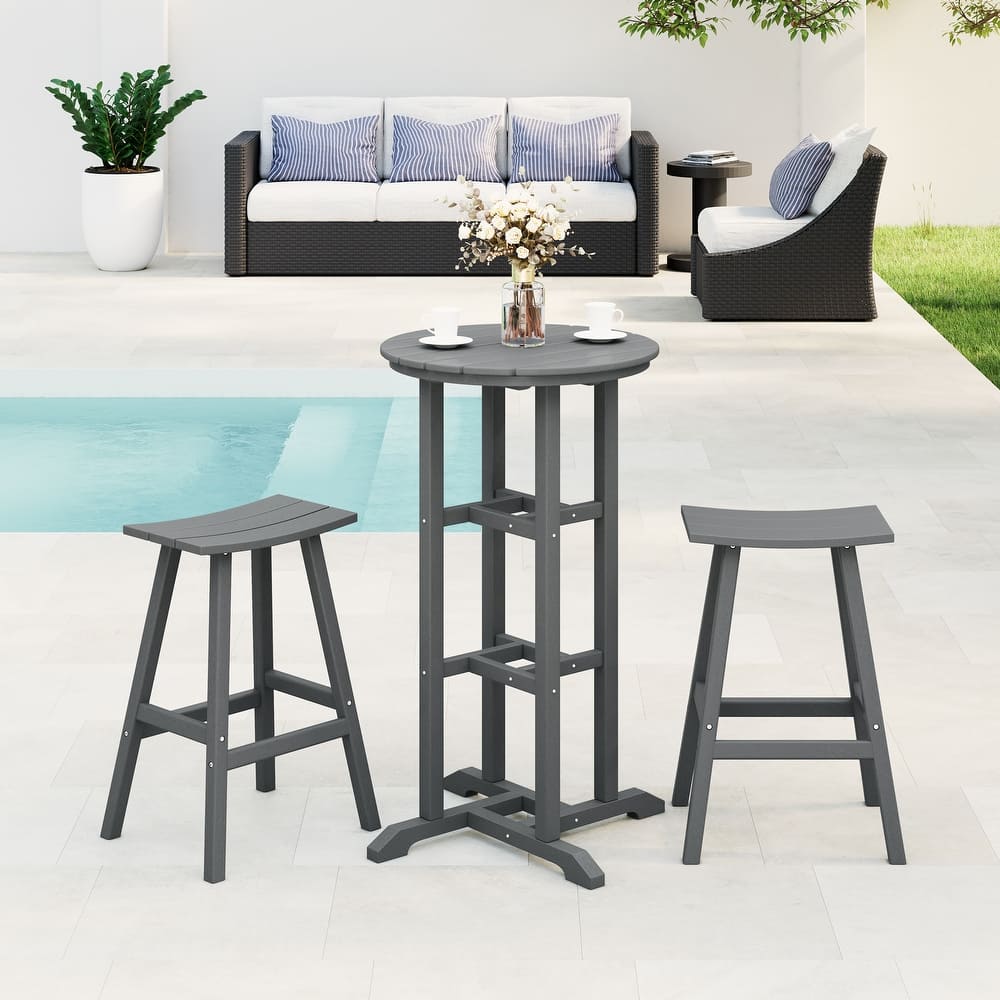 Laguna Hdpe All Weather Outdoor Patio Bistro Bar Set (3-Piece Set)