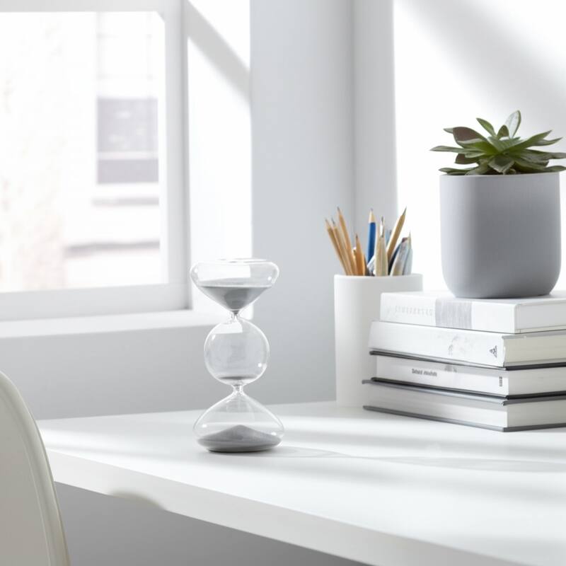 Glass Hourglass Timer Abstract Decorative Sculpture with Modern Design