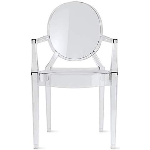 Transparent Dining Armchair with Oval Back