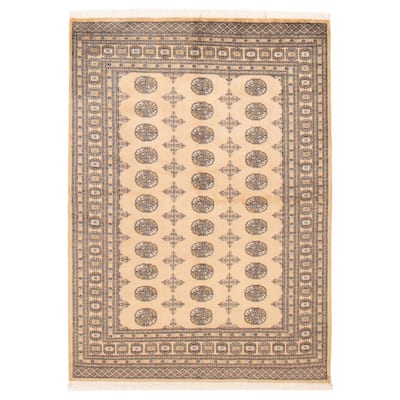 ECARPETGALLERY Hand-knotted Peshawar Bokhara Ivory Wool Rug - 5'9 x 8'0