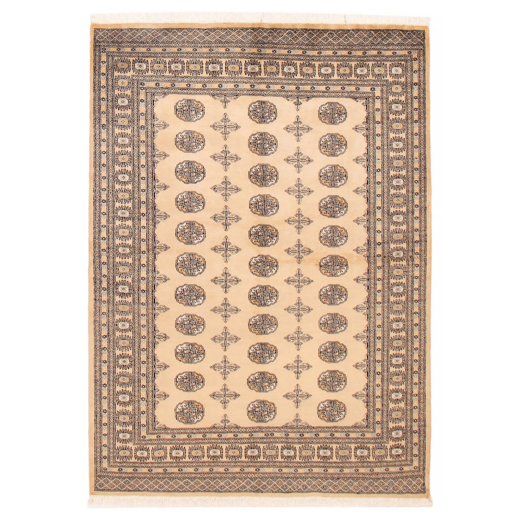 ECARPETGALLERY Hand-knotted Peshawar Bokhara Ivory Wool Rug - 5'9 x 8'0