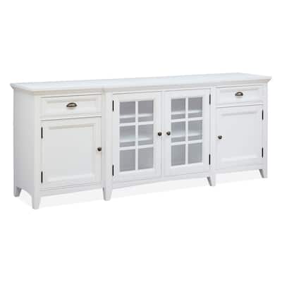 Magnussen Home Heron Cove Chalk White 80" Console - 80"W x 18"D x 32"H