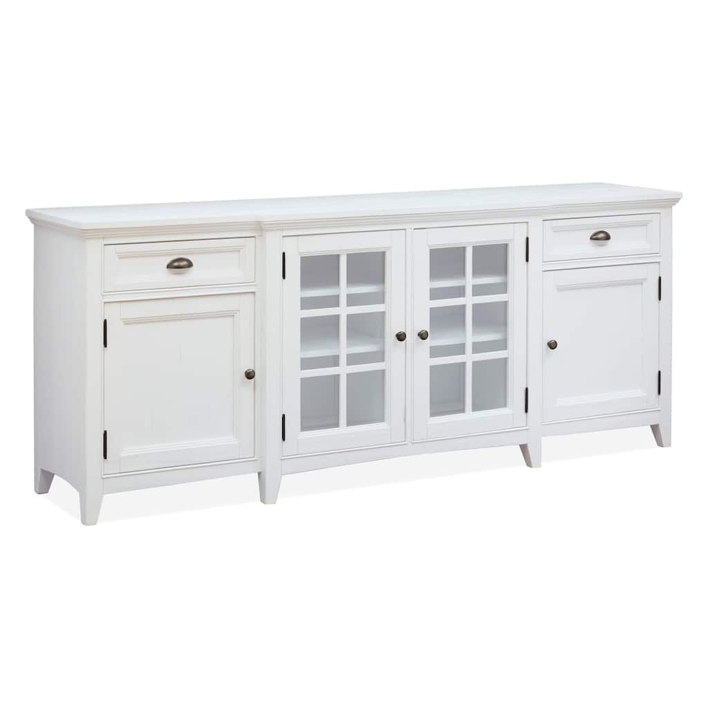 Magnussen Home Heron Cove Chalk White 80" Console - 80"W x 18"D x 32"H