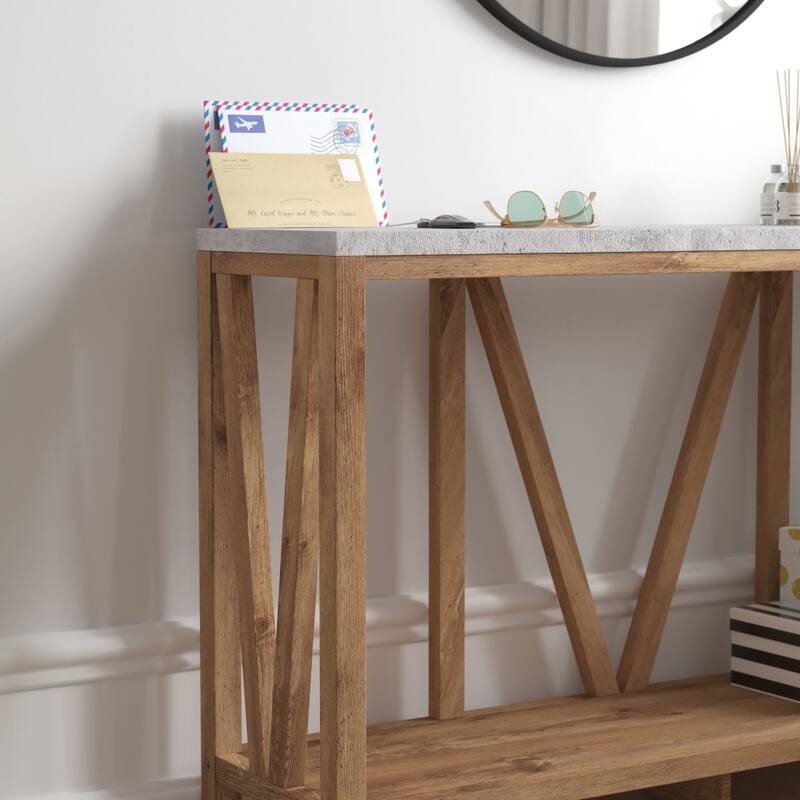 Farmhouse Style Rustic Entryway Console Table