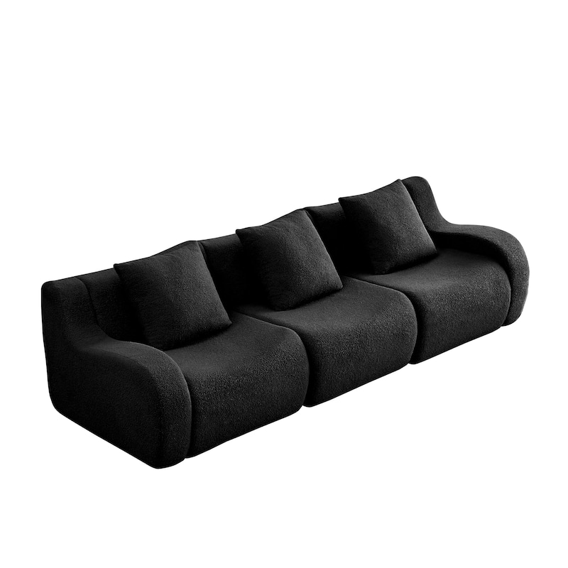 GDF Studio - Fairford 3-Seat Modular Sofa With Curved Armrests & Non-Slip Base