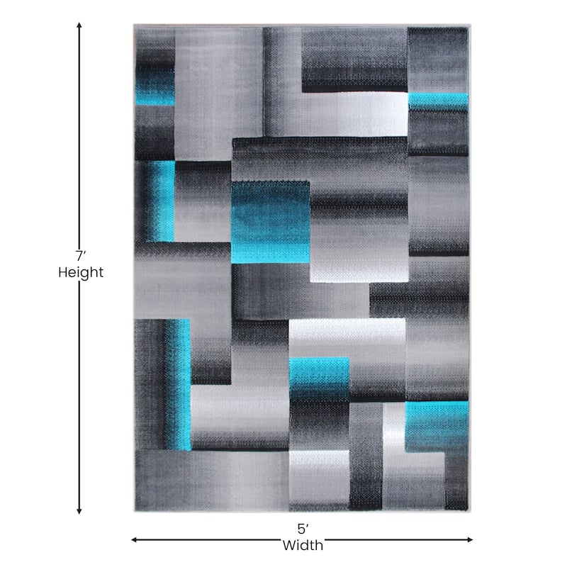 Modern Geometric Style Color Blocked Indoor Area Rug