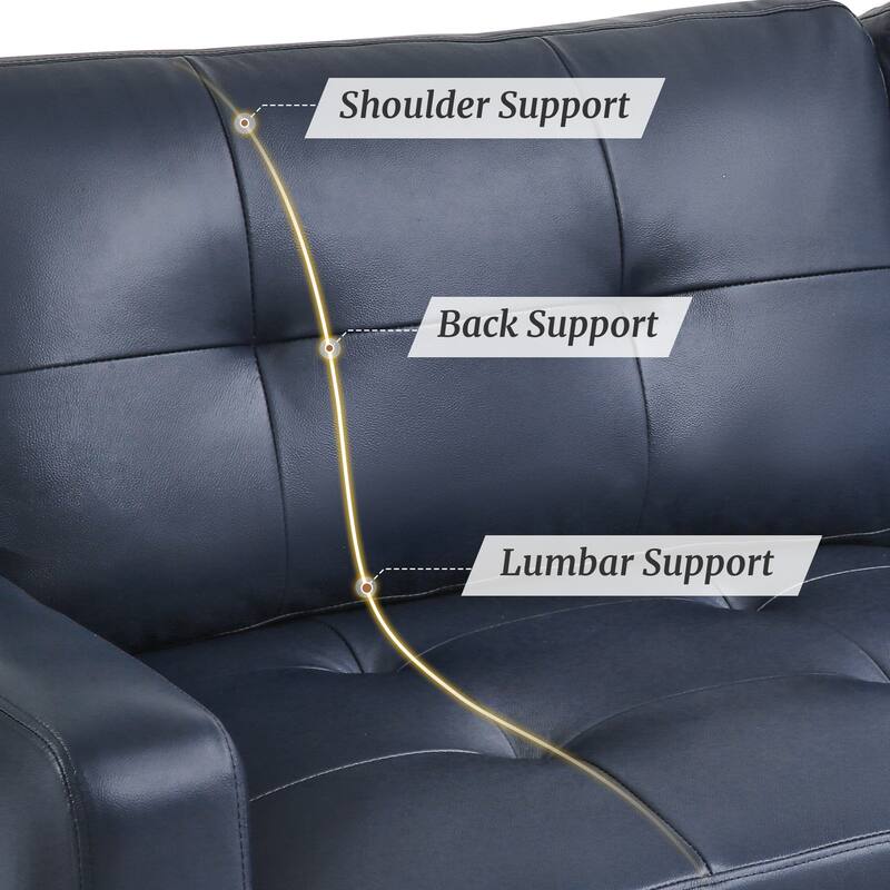3-Seater Genuine Leather Tufted Sofa for Living Room