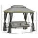 preview thumbnail 17 of 17, Outsunny Tiered Gazebo with 3-person Patio Bench and Mesh Sidewalls