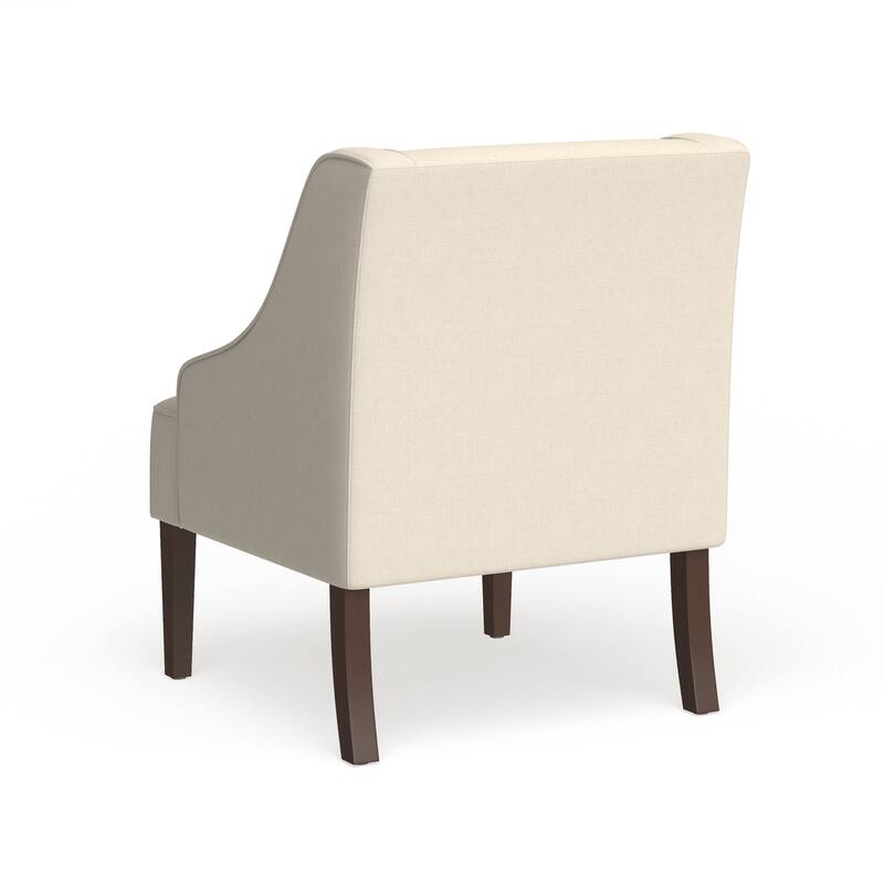 Porch & Den Lyric Cream Swoop Arm Accent Chair