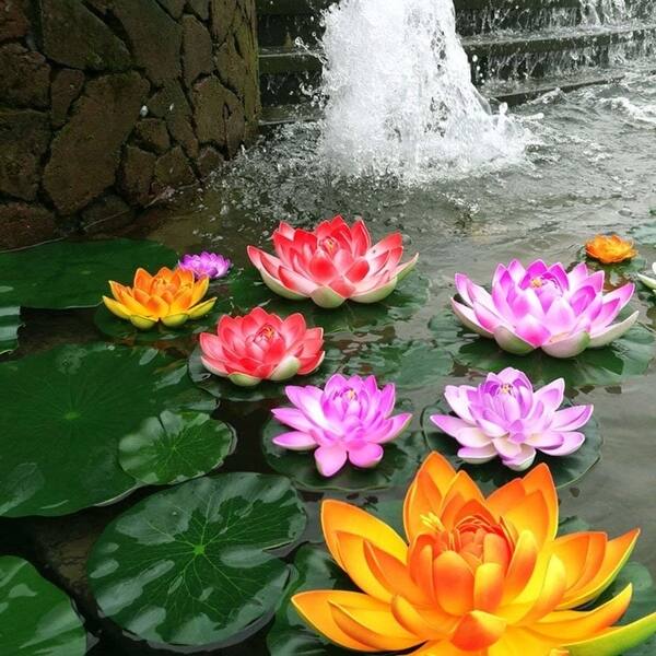 Shop Vorcool 5pcs Artificial Floating Water Lily Lotus Flower Pond