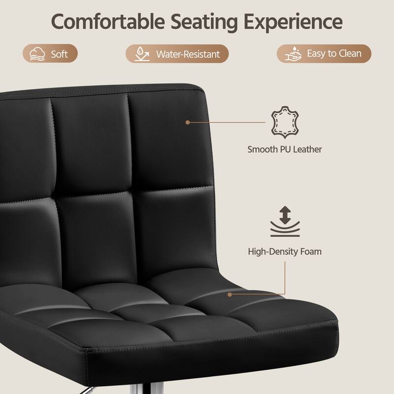 Yaheetech PU Leather Swivel Counter Stool Bar Stool with Backrest and Footrest - N/A