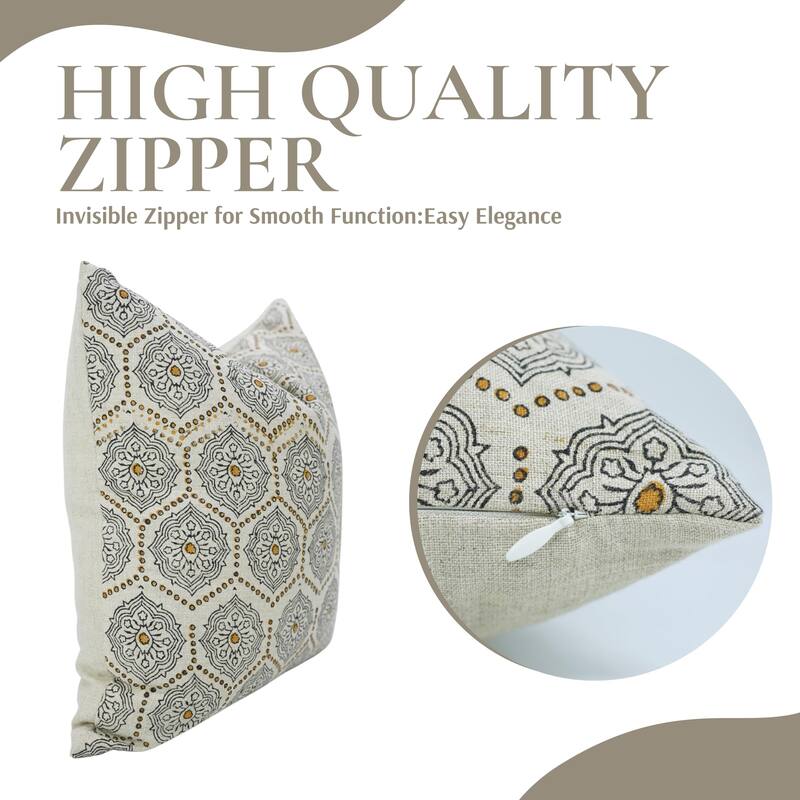 Fabdivine Floral Cushion Cover Sofa, Couch Linen Pillowcase, Charkha