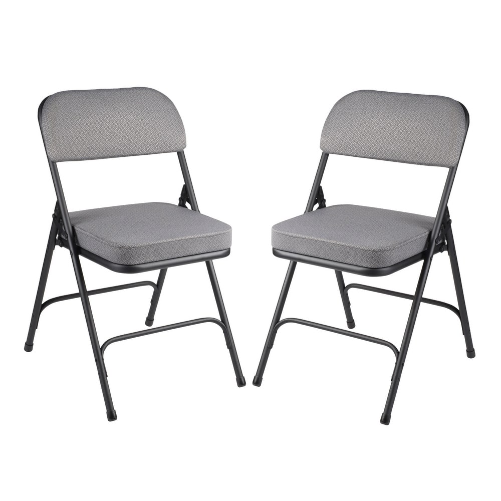 Hampden Furnishings Bernadine Collection Deluxe Fabric Padded Folding Chair, Pack of 2