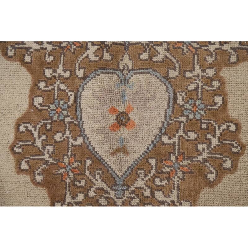 Vintage Medallion Distressed Tabriz Persian Rug Handmade Wool Carpet - 6'6" x 9'6"