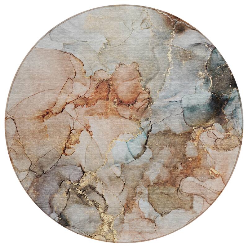 Elfi Modern Art-Inspired Weather Resistant Blended Style Outdoor Rug