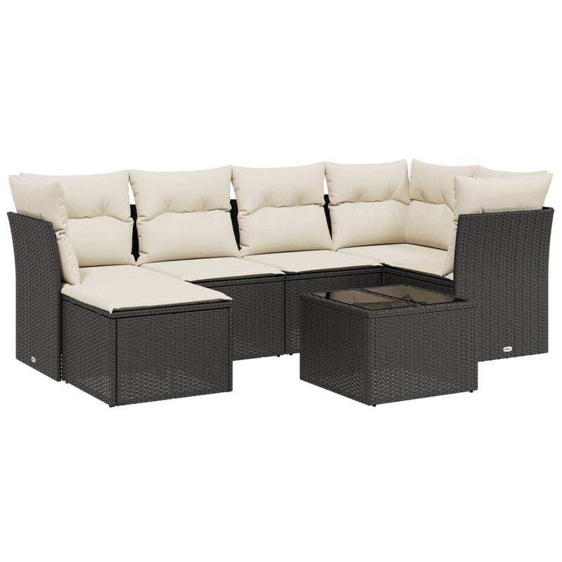 vidaXL Garden Sofa Set Beige/Black/Brown/Grey