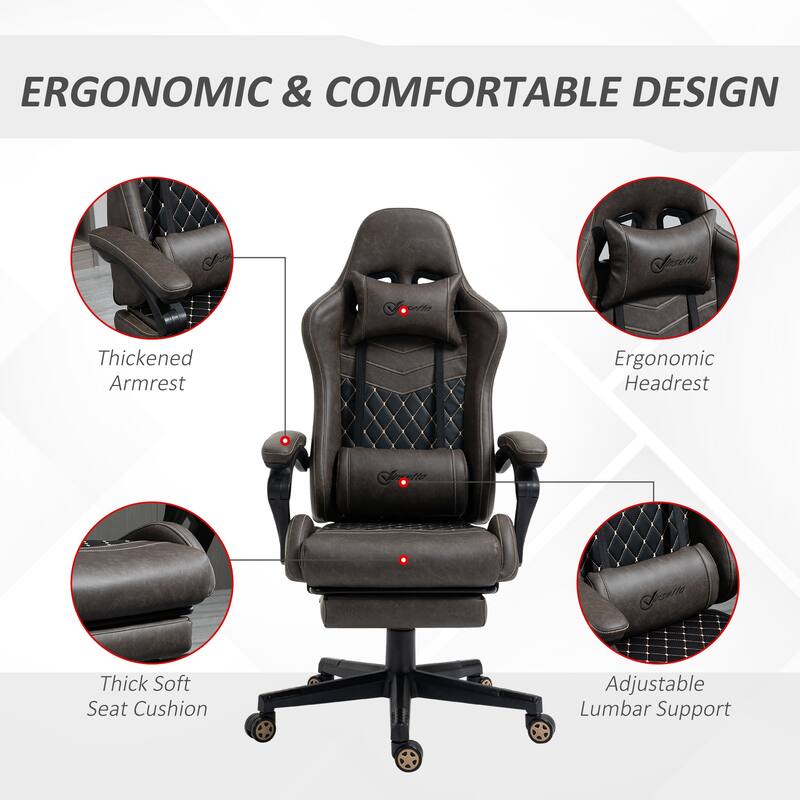 Reclining Chair Lounge Chair with Footrest, Home Desk Chair Ergonomic Chair Executive Chair with Lumbar Support
