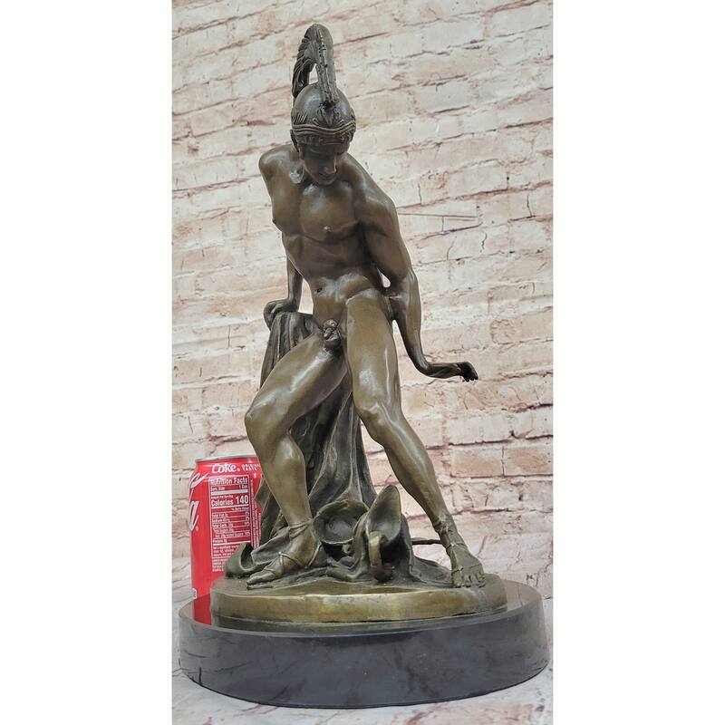 Greek Hero Achilles Hercules Leonidas Hoplite Warrior Bronze Statue Sculpture Decor 14 Inches X 10 Inches