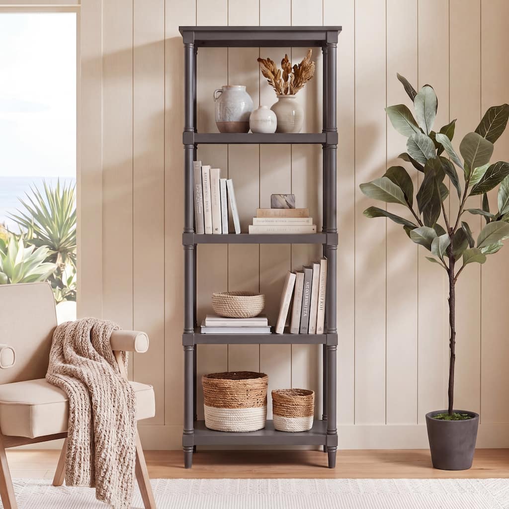 SAFAVIEH Creola Grey Bookcase - 23.6" x 15.7" x 66.9" - 24Wx16Dx67H