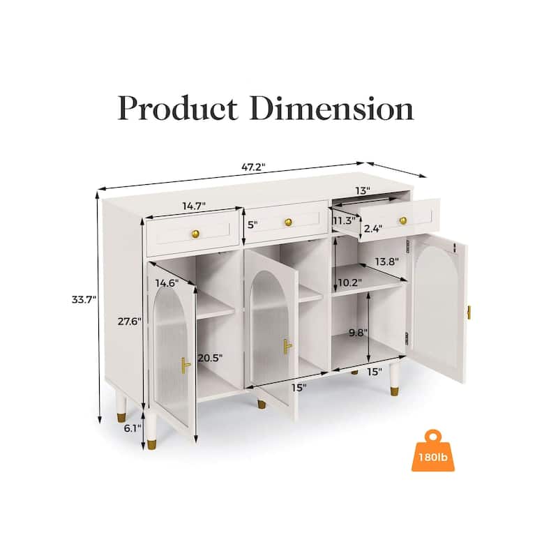 RoyalCraft RoyalCraft 47.2" Wide 3 Drawer Sideboard Buffet