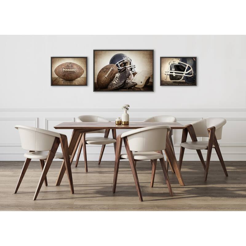 Kate and Laurel Sylvie Football Canvas Art Set by Saint and Sailor Studios