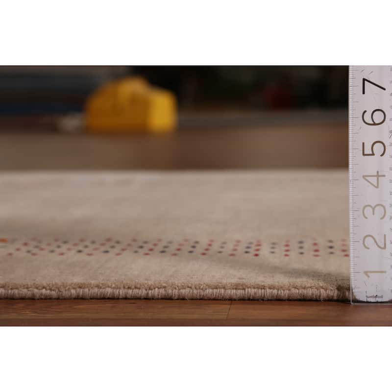 Camel Tribal Gabbeh Indian Rug Hand-Knotted Wool Carpet - 3'10" x 5'8"