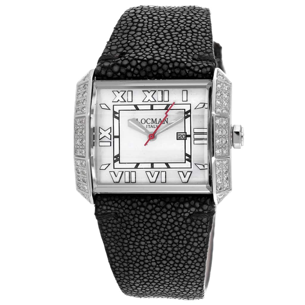 Locman Women's Diamond Classic Silver Dial Watch - 232MOPWHDC/BK STG - 6 (36)
