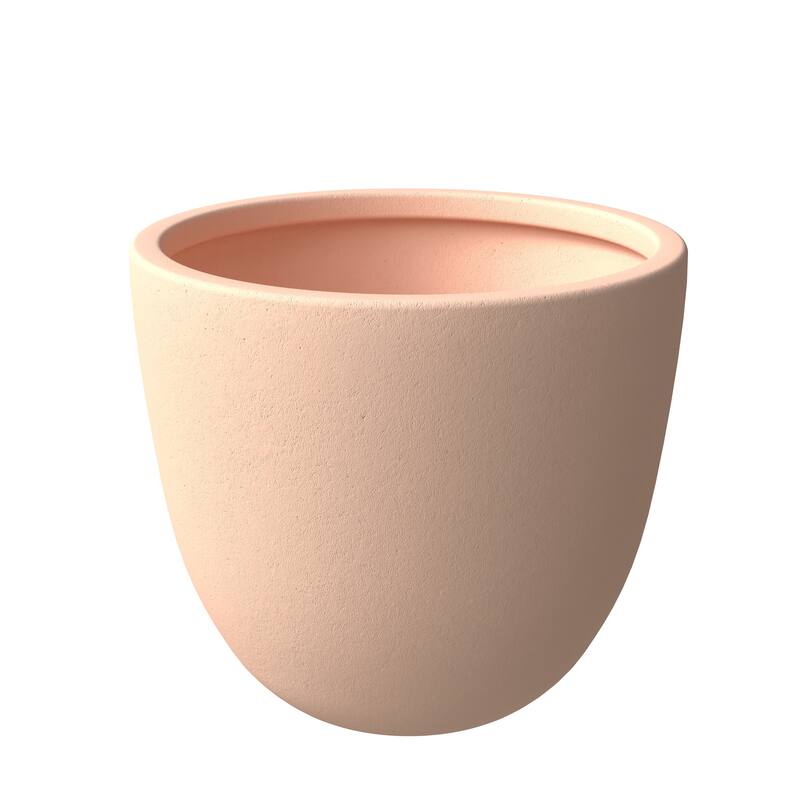 Dahlia Tapered Round Fiberstone MGO Clay Planter Pot in with Drainage for Indoor Outdoor Patio Balcony, Garden, or Living Room