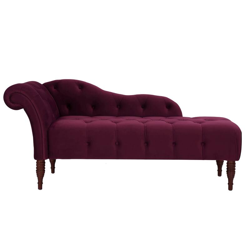 Carson Carrington Hockerum Velvet Right Arm Facing Tufted Chaise Lounge