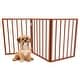 preview thumbnail 2 of 24, 3-Panel Indoor Foldable Dog Gate - 54x24-Inch Wood Freestanding Pet Fence Mahogany