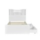 preview thumbnail 10 of 14, Twin Size Storage Platform Bed Frame with 4-Shelves & 2-Drawers, White Finish Kids Bed Frame with LED Light and Silent Slats