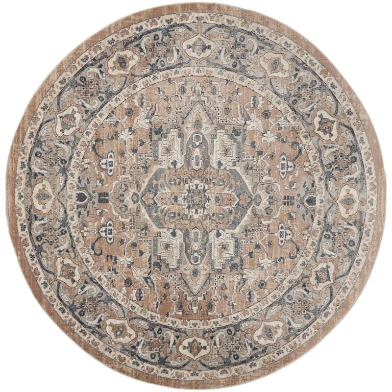 Nourison Quarry Indoor only Persian Area Rug. - 10'xRound - Beige/Grey