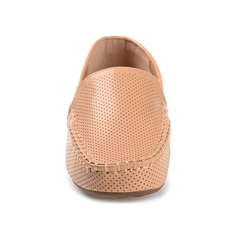 Journee Collection Women's Halsey Comfort Insole Slip On Round Toe Loafer Flats - Wide - Cognac - 7