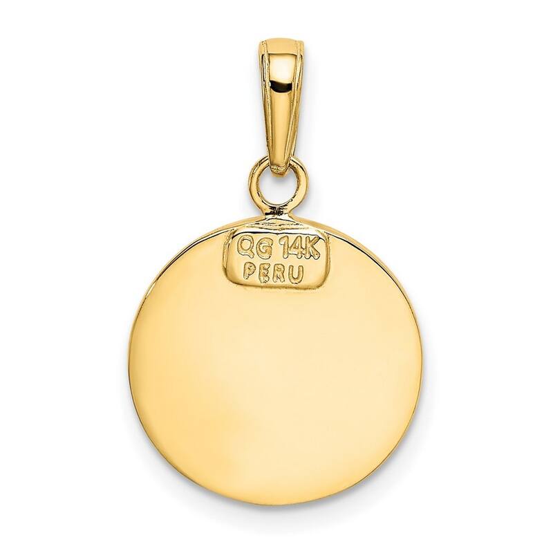 Curata 14k Yellow Gold 18" 21mm Saint Michael Medal Pendant Necklace Necklace
