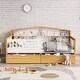 preview thumbnail 3 of 7, White+Walnut Twin Size House Bed with Two Drawers and Bookcase for Boys and Girls