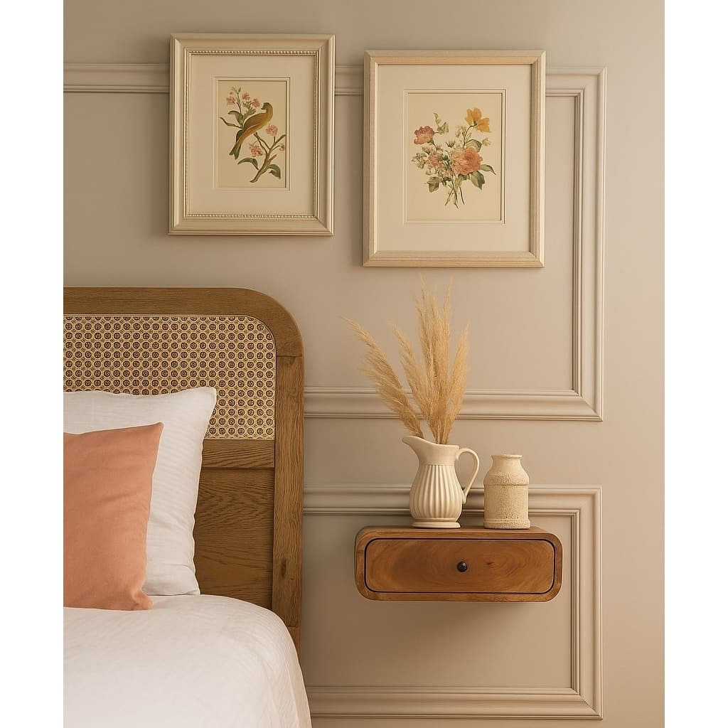 Avora Wall-Mounted Oak-ish Nightstand