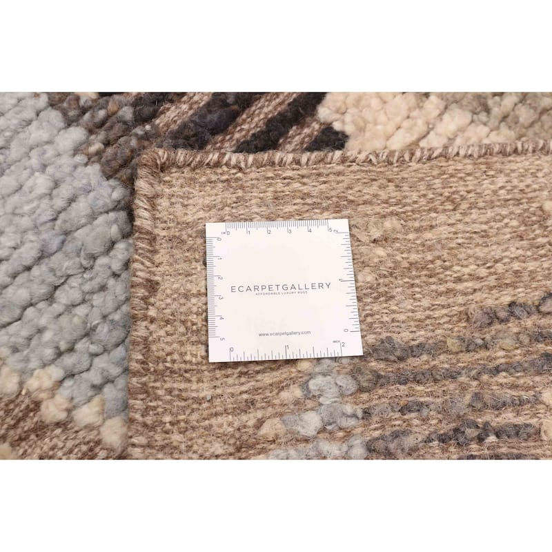 ECARPETGALLERY Hand-knotted Tangier Brown Wool Rug - 5'0 x 7'10