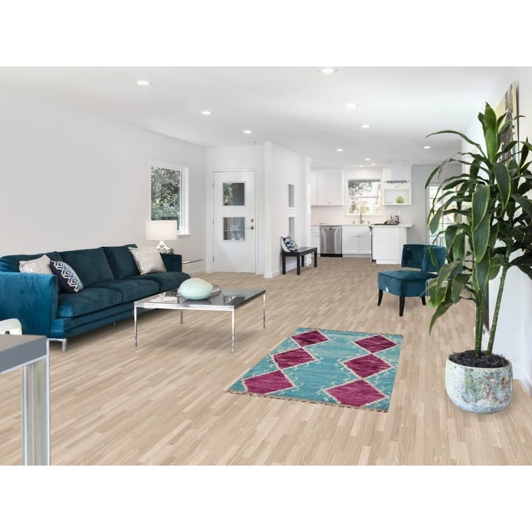 Geometric Moroccan Accent Rug Hand-Knotted Wool Carpet - 2'10" x 5'4"