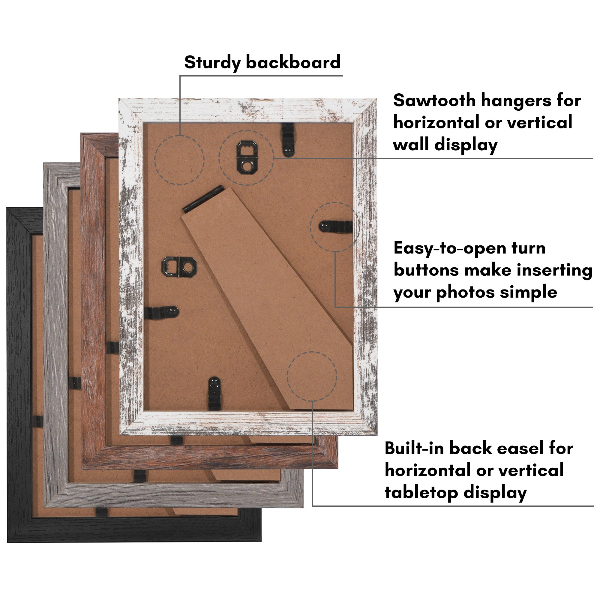 Americanflat Picture Frame Set With Mat - Ideal for Displaying Your Favorite Photos and Artwork-image