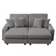 preview thumbnail 2 of 6, 74'' Wide Upholstered Chaise Lounge Loveseat with Adjustable Backrest