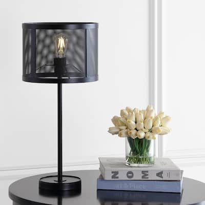Alys 25" Minimalist Metal LED Table Lamp, Black by JONATHAN Y