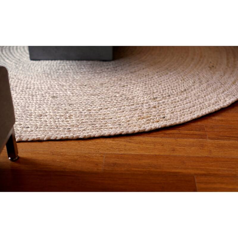 Jani Tara Braided Natural Jute Area Rug - Kerala Round Rug, 4-Feet, Durable, Superior Quality