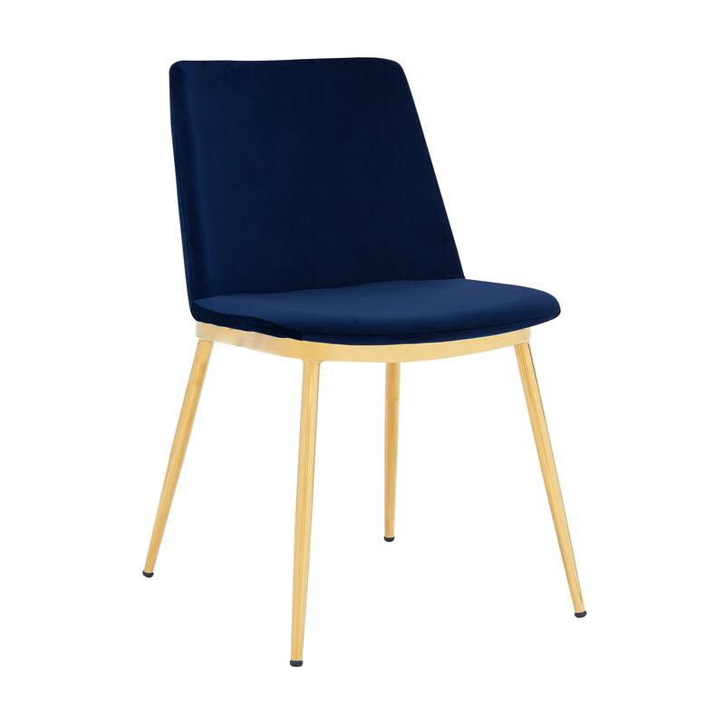 Messina Retro Velvet Dining Chairs with Gold Legs - Set of 2