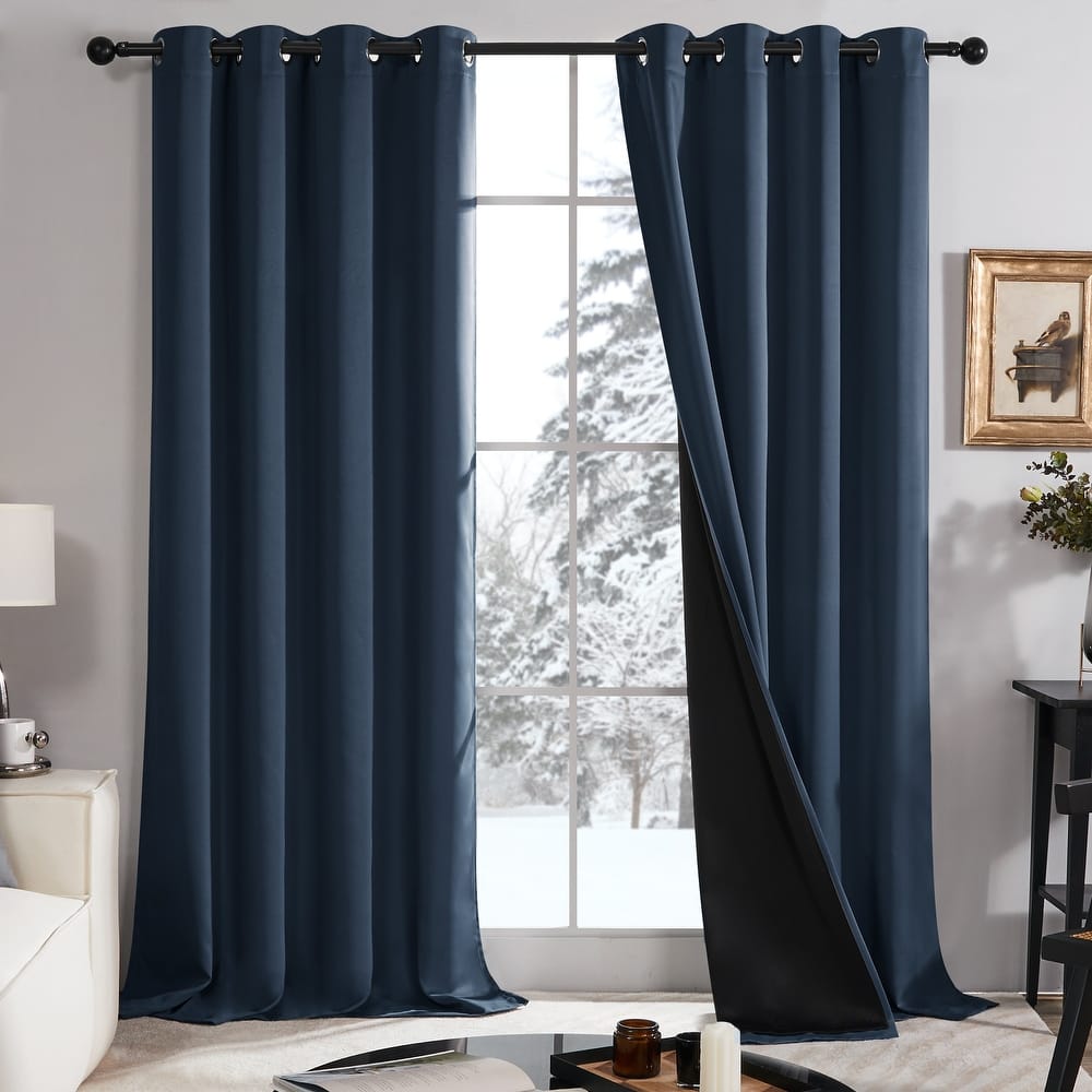 Deconovo 100 Percent Blackout with Liner Grommet Curtain (2 Panel)