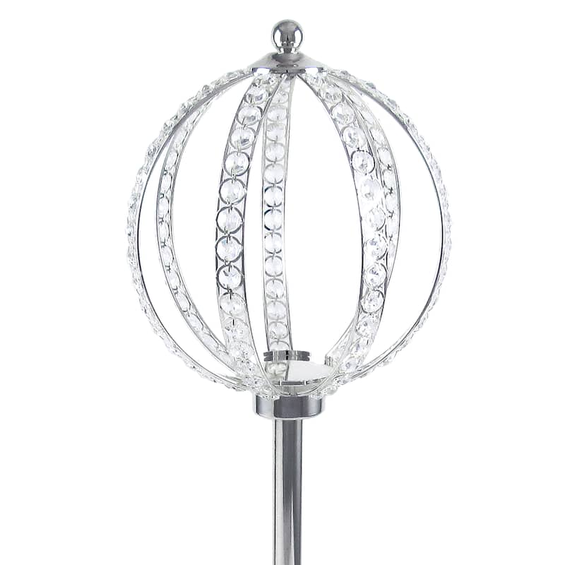 Silver Luxury Crystal Bead Ball Globe Princess Decor Large Wedding Centerpiece Stand Flower Riser