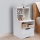 preview thumbnail 2 of 13, Wood Nightstand with Drawer and Shelf Multifunctional Bedside Cabinet