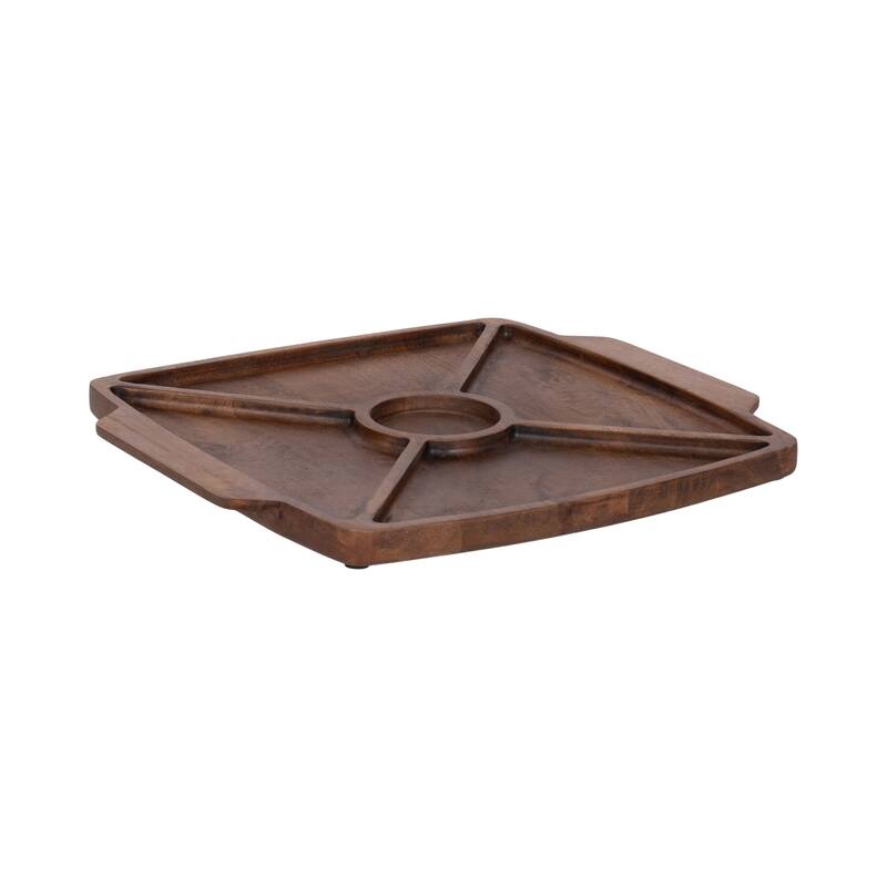 Kate and Laurel Criscroft Square Serving Tray - 17x15 - 17x15 - Walnut Brown