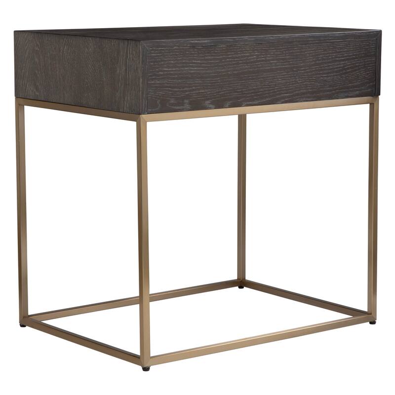 Uttermost 24989 Armistead 25" Wide Oak Veneer Top Stainless Steel